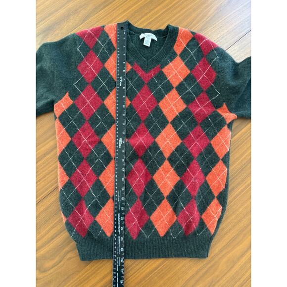 Vintage Turnbury 100% Extrafine Lamb's Wool Argyle Sweater Size Large - Picture 7 of 8